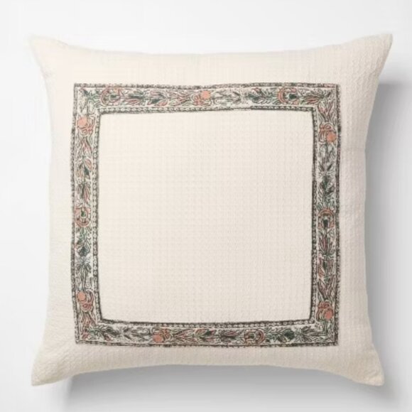 Threshold Design with Studio McGee Oversized Square Border Pattern Cream Pillow‎ - Picture 1 of 5